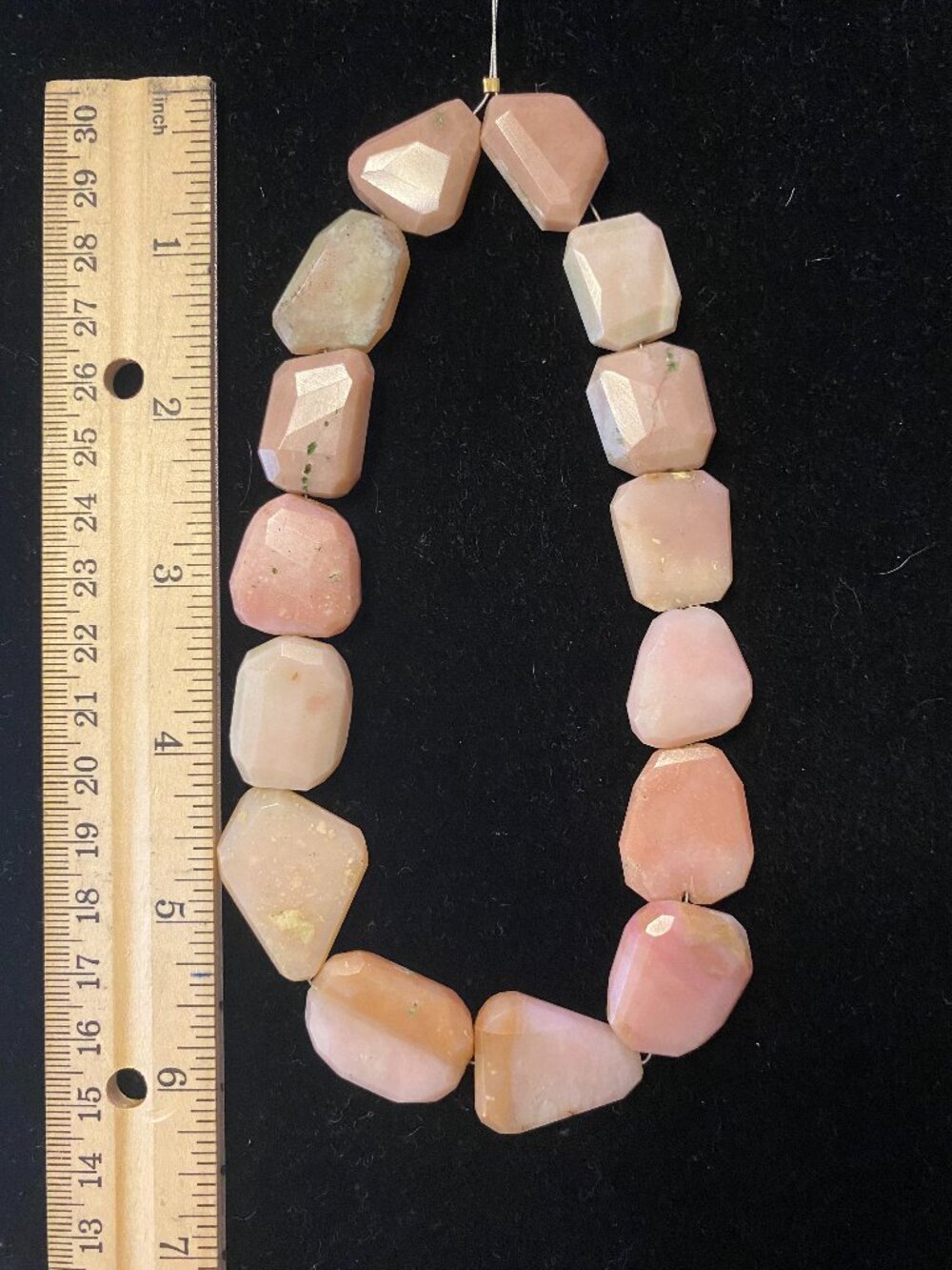 Pink Peruvian Opal Beads- Faceted- Center Drilled- 1 Strand